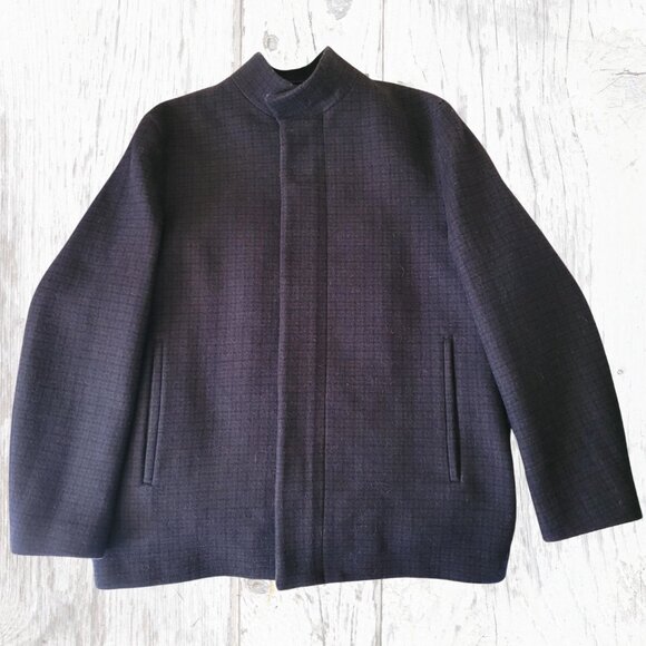 NWT Theory Clarence Wool Coat XL in Mink Multi Micro Check - Picture 8 of 16